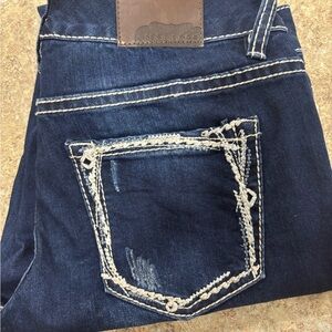 Maurices Dark Blue Jeans with White Stitching
